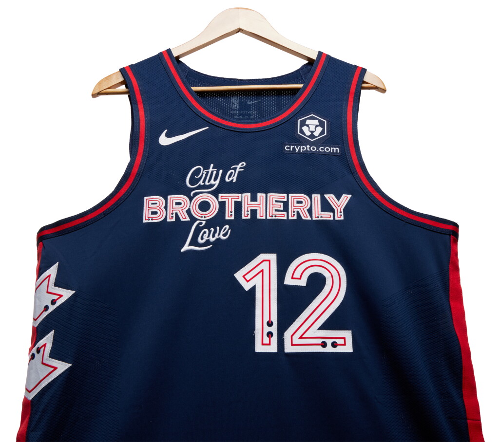 View full screen - View 1 of Lot 53. Tobias Harris Philadelphia 76ers 2023-2024 Game Worn City Edition Jersey.