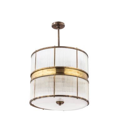 View full screen - View 1 of Lot 79. A gilt metal, glass and resin four-light lantern, by Maison Ralph Lauren, modern.