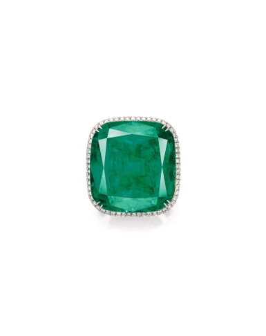 View full screen - View 1 of Lot 1611. Emerald and Diamond Ring / Pendant | 43.23克拉「哥倫比亞」祖母綠 配 鑽石 戒指 / 吊墜.