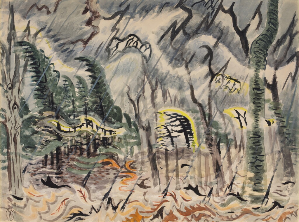 View full screen - View 1 of Lot 548. Spring Rain in the Woods.