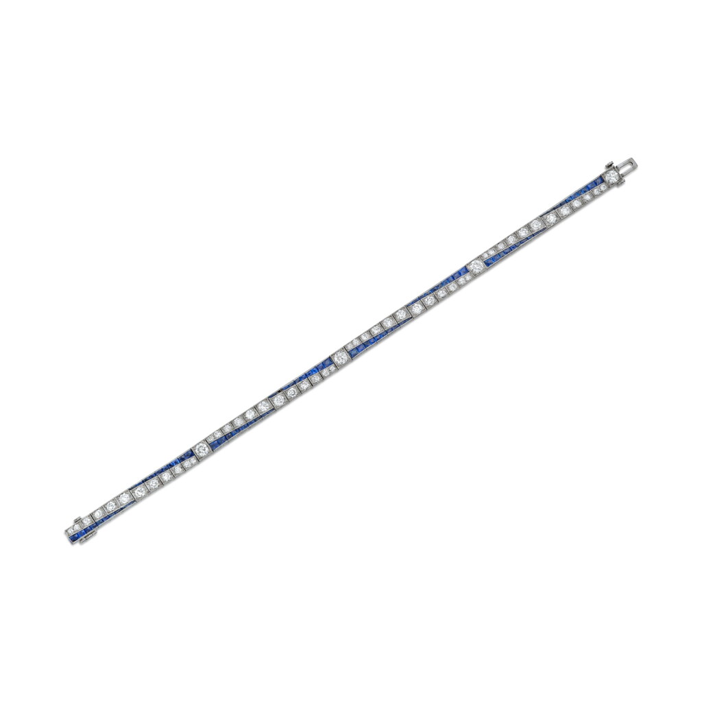 View full screen - View 1 of Lot 569. Sapphire and Diamond Bracelet .
