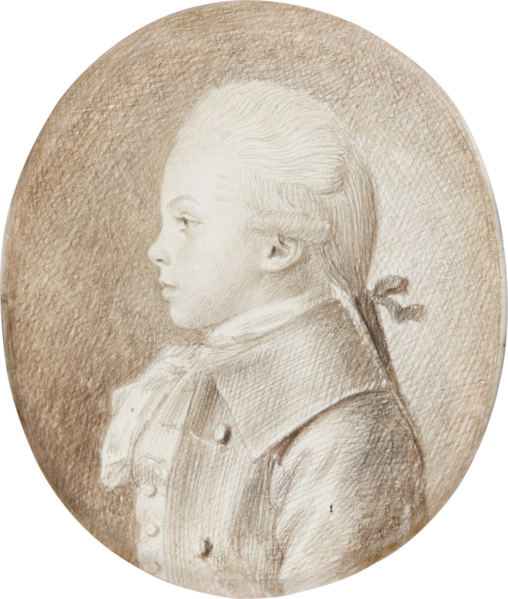 View full screen - View 1 of Lot 138. Portrait of a young Boy in profile | Portrait d'un jeune garçon de profil.