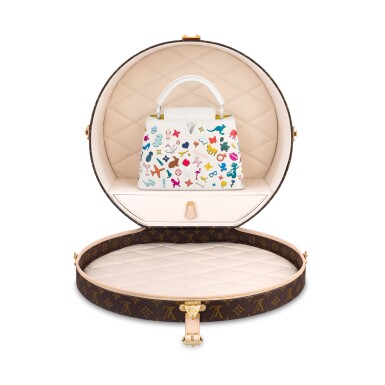 View full screen - View 1 of Lot 12. Vik Muniz Unique Edition Cowhide Leather Artycapucines BB Silver-Color Hardware and Its Custom Boîte Chapeau, 2022.