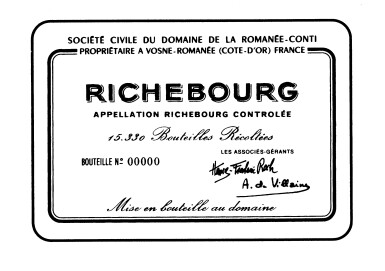 View full screen - View 1 of Lot 27. Richebourg 1976 Domaine de la Romanée-Conti (2 BT).