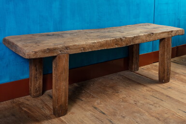 View full screen - View 1 of Lot 6. A French elm rustic table, 19th century | Table de ferme en orme, France, XIXe siècle.