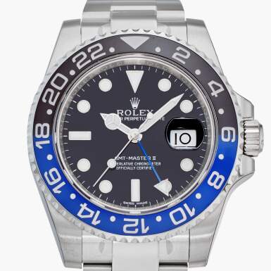 View full screen - View 1 of Lot 8. Reference 116710BLNR GMT-Master II 'Batman' | A stainless steel automatic dual time zone wristwatch with date and bracelet, Circa 2013.