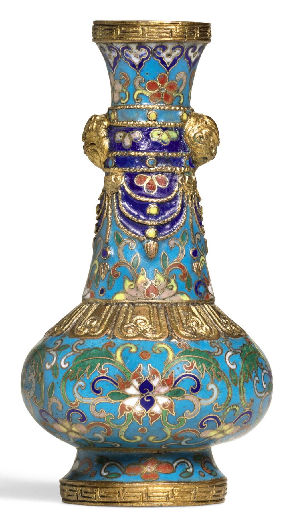 View full screen - View 1 of Lot 356. A SMALL CLOISONNE ENAMEL VASE QING DYNASTY, 19TH CENTURY | 清十九世紀 掐絲琺瑯纏枝蓮紋箸瓶.