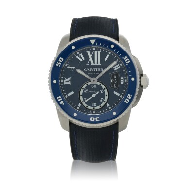 View full screen - View 1 of Lot 115. Calibre de Cartier Diver, Ref. 3729 Stainless steel wristwatch with date Circa 2016.