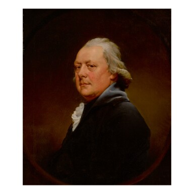 View full screen - View 1 of Lot 84. JOSEPH WRIGHT OF DERBY, A.R.A. | PORTRAIT OF REVEREND CHRISTOPHER ALDERSON, BUST-LENGTH, LOOKING OVER HIS SHOULDER, IN A PAINTED OVAL.
