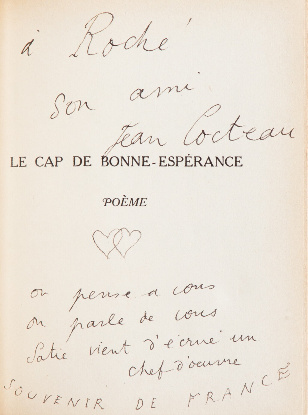 View full screen - View 1 of Lot 115. Le Cap de Bonne-Espérance. 1919. Édition originale. Exemplaire de Henri-Pierre Roché avec envoi. .