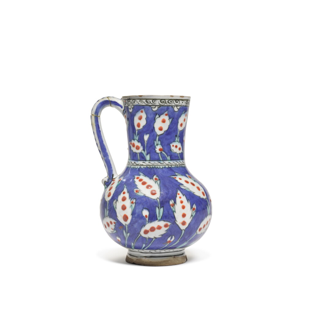 View full screen - View 1 of Lot 216. An Iznik polychrome pottery jug, Turkey, circa 1575.