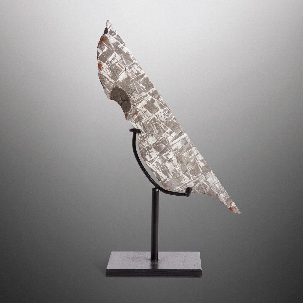 View full screen - View 1 of Lot 91. Muonionalusta Meteorite Partial Slice | Crystalline Structure Of An Iron Meteorite Revealed .