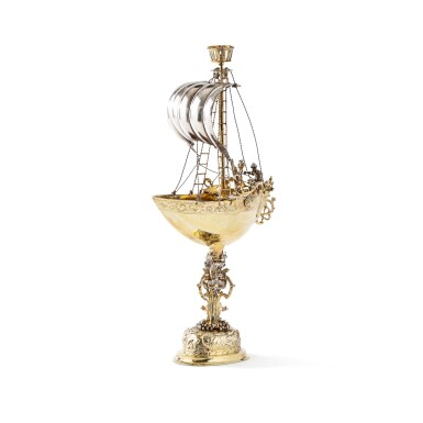 View full screen - View 1 of Lot 302. A silver-gilt nef, probably German 17th century.