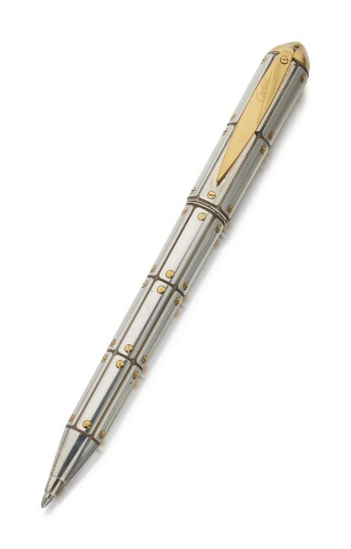 View full screen - View 1 of Lot 2. CARTIER | A LIMITED EDITION STAINLESS STEEL AND GOLD BALLPOINT PEN, CIRCA 2007.