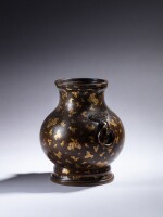 A gilt-splashed bronze hu-form vase, 17th / 18th century
