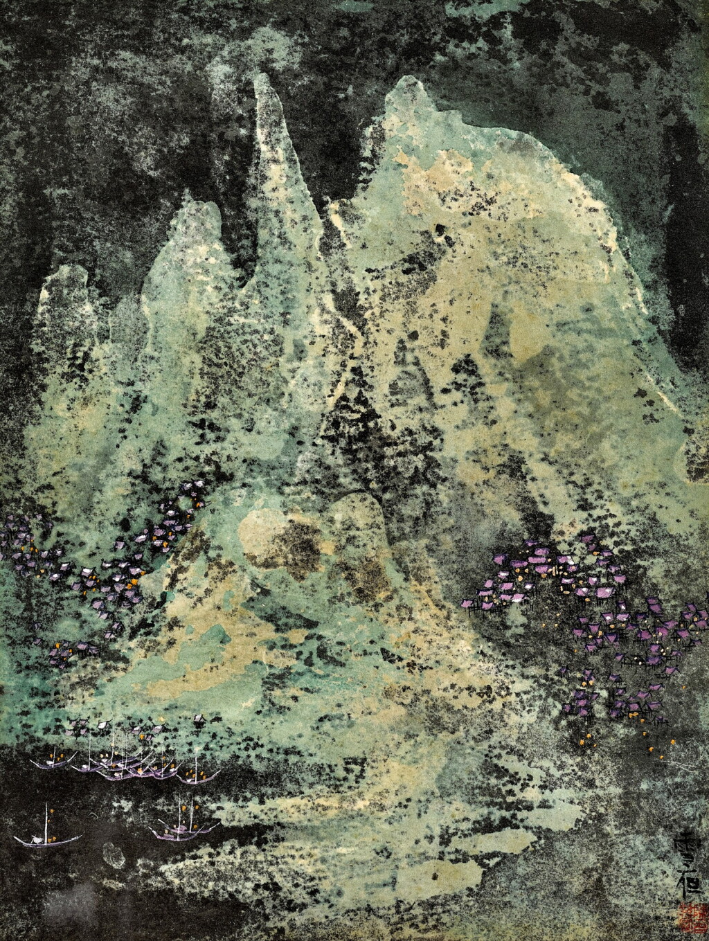 View full screen - View 1 of Lot 3218. 陳其寬 雪夜 | Chen Qikuan (Chen Chi-kwan), A Snowy Nocturne.