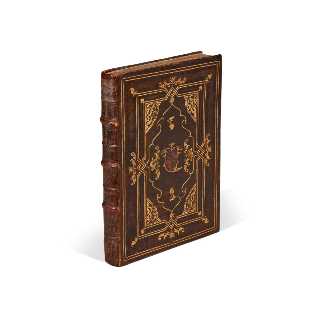 View full screen - View 1 of Lot 1848. Tartaglia, Quesiti et inventioni diverse, Venice, 1546, olive morocco gilt by the Fugger Binder with arms of England, the dedication copy bound for presentation to King Henry VIII.