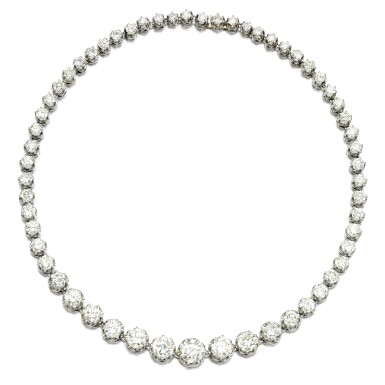 View full screen - View 2 of Lot 22. Diamond line necklace.