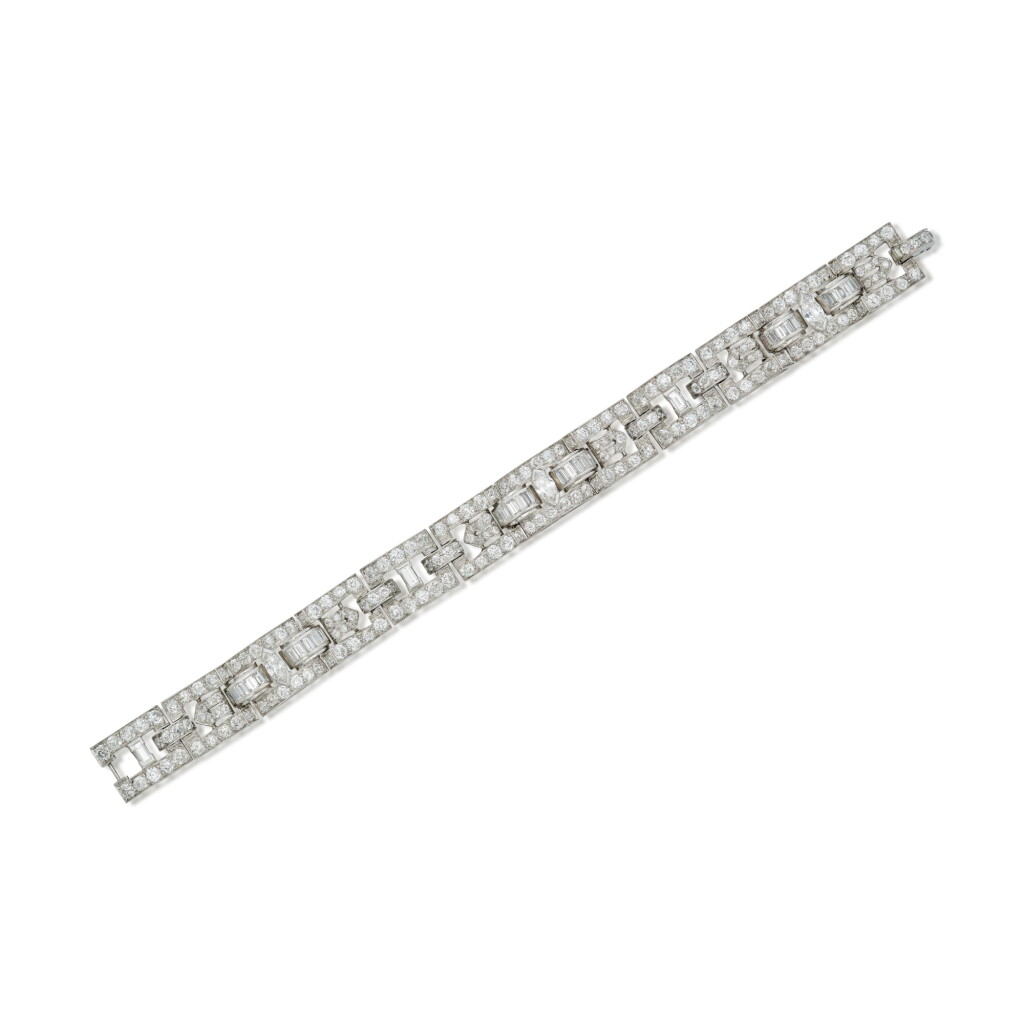 View full screen - View 1 of Lot 182. Platinum and Diamond Bracelet.