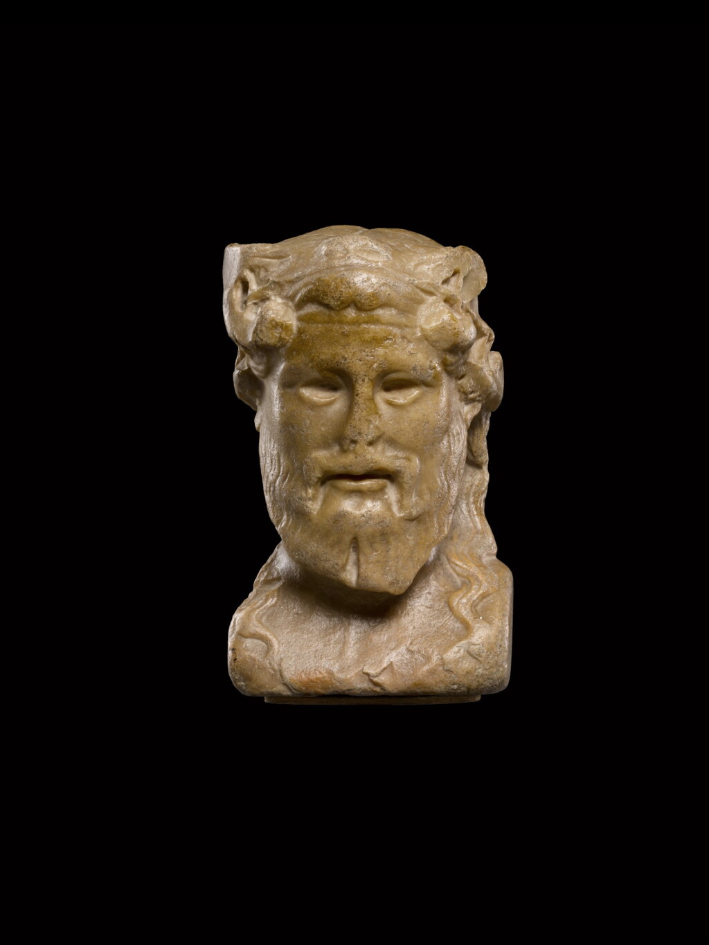 View full screen - View 1 of Lot 169. A Roman Giallo Antico Herm Bust of Zeus-Ammon, 1st/2nd Century A.D..