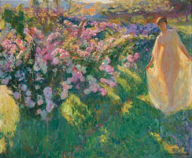 View full screen - View 1 of Lot 421. A Stroll in the Evening Sun.