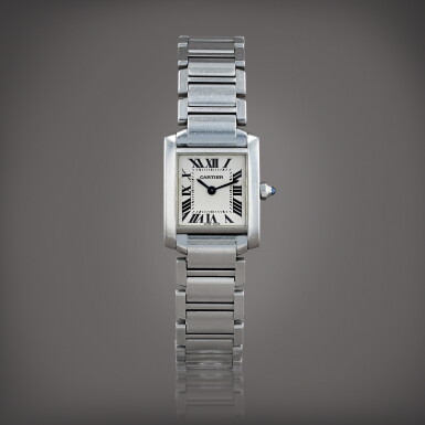 View full screen - View 1 of Lot 727. Tank française, reference 2384 Montre bracelet en acier | Stainless steel wristwatch with bracelet Vers 2005 | Circa 2005.