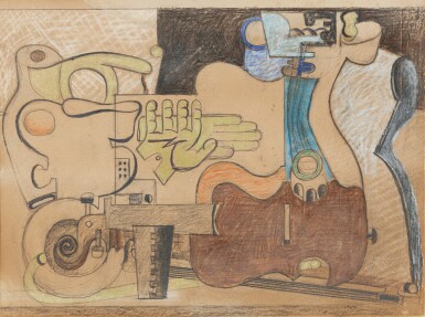 View full screen - View 1 of Lot 306. Etude pour La guitare et le mannequin.