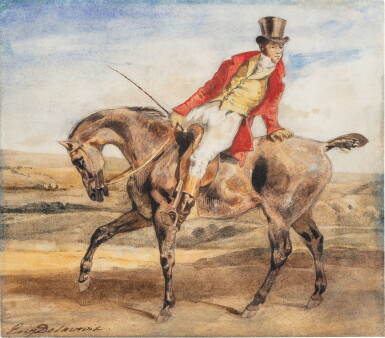 View full screen - View 1 of Lot 323. Gentleman on horseback | Gentilhomme à cheval.