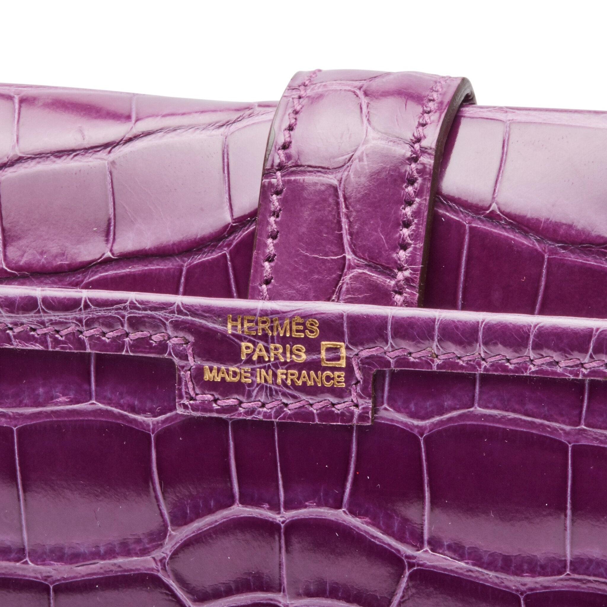 HERMES JIGE CLUTCH PM CROCODILE VIOLET INCREDIBLE! at 1stDibs