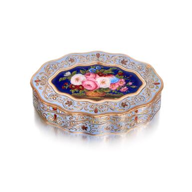 View full screen - View 1 of Lot 367. A Gold and Enamel Snuff Box for the Ottoman Market, Geneva, Maker's Mark CR Incuse, Circa 1830.