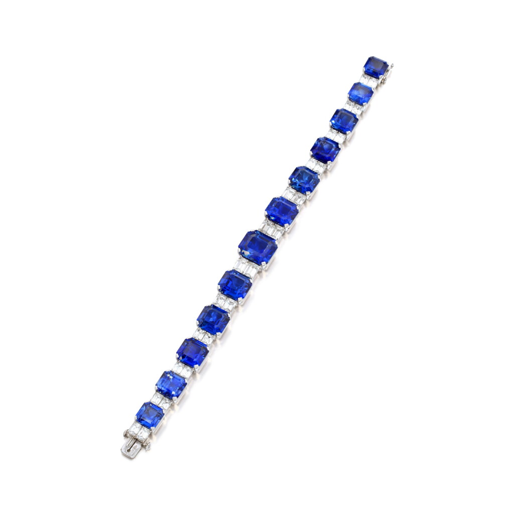 View full screen - View 1 of Lot 526. Sapphire and Diamond Bracelet.