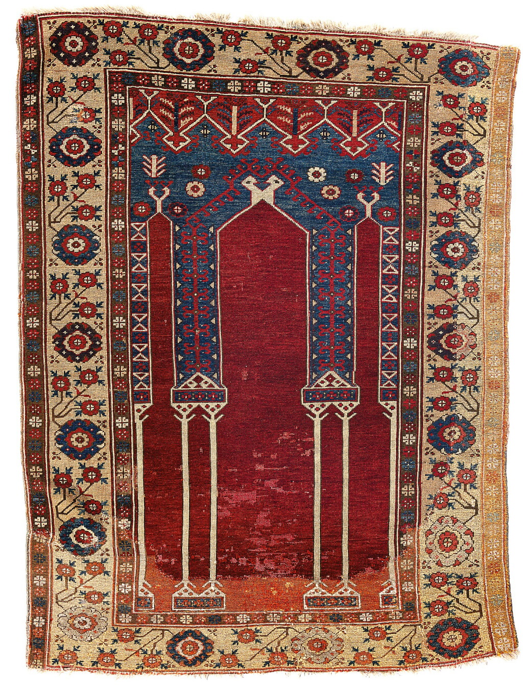 View full screen - View 1 of Lot 254. A COUPLED-COLUMN NICHE RUG, CENTRAL ANATOLIA, PROBABLY KONYA.