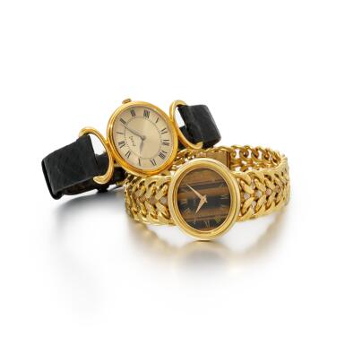 View full screen - View 1 of Lot 130. Piaget in occhio di tigre e Piager oro.