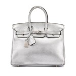 Metallic Silver Chèvre Birkin 25 Palladium Hardware, 2004