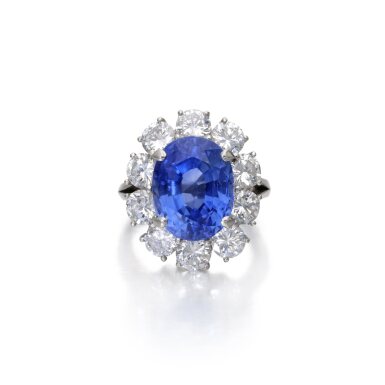 View full screen - View 1 of Lot 33. Sapphire and Diamond Ring.
