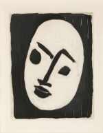 Masque blanc sur fond noir (D. 811)