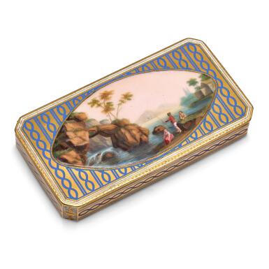 View full screen - View 1 of Lot 1087. A gold and enamel snuff box, Frères Jordan, Berlin, circa 1795.