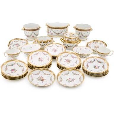 View full screen - View 1 of Lot 77. A Vienna and Continental porcelain composite part dessert service, predominantly circa 1780 with some later additions.