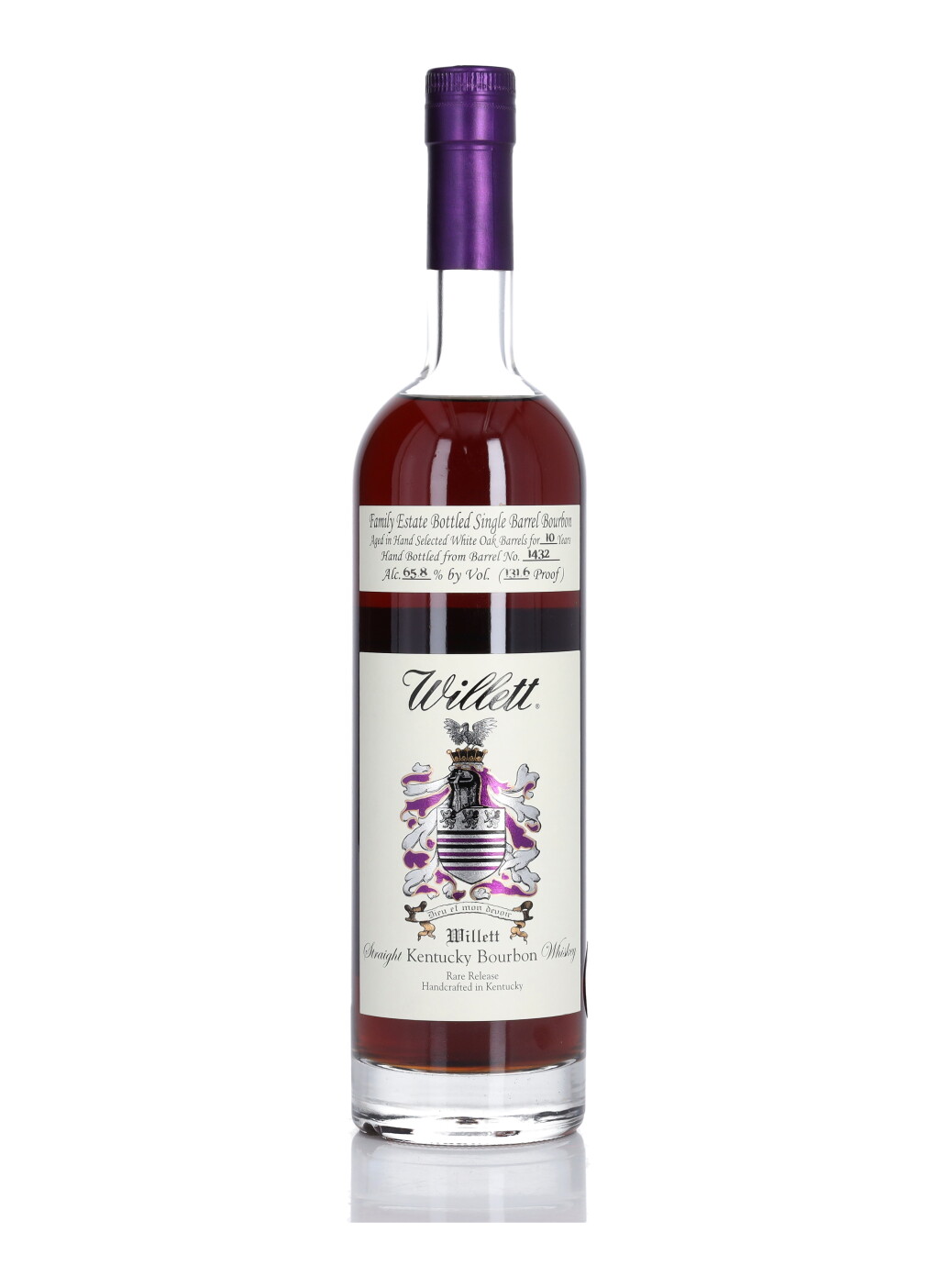 View full screen - View 1 of Lot 468. Willett Family Estate Single Barrel Bourbon 10 Year Old #1432 131.6 Proof NV (1 Bottle 75cl).