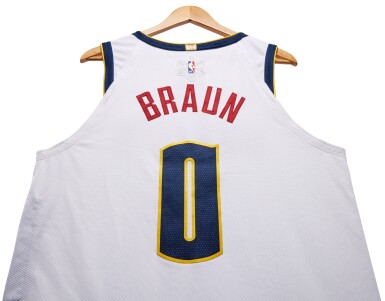 View full screen - View 1 of Lot 5. Christian Braun ‘Christmas Day’ Denver Nuggets 2023-2024 Game Worn Association Edition Jersey.