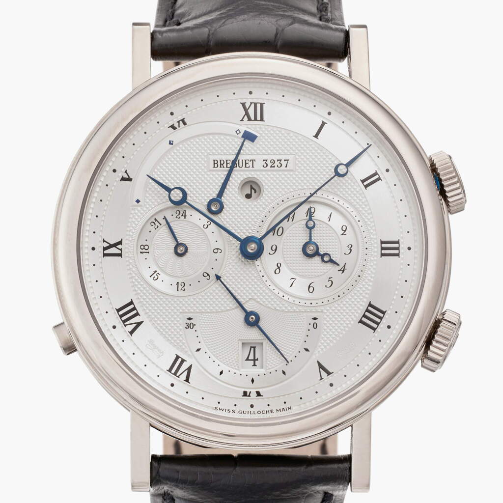 View full screen - View 1 of Lot 318. Reference 5707BB/12/9V6 Le Réveil du Tsar | A white gold dual time zone wristwatch with date, alarm, and power reserve indication, Circa 2005.