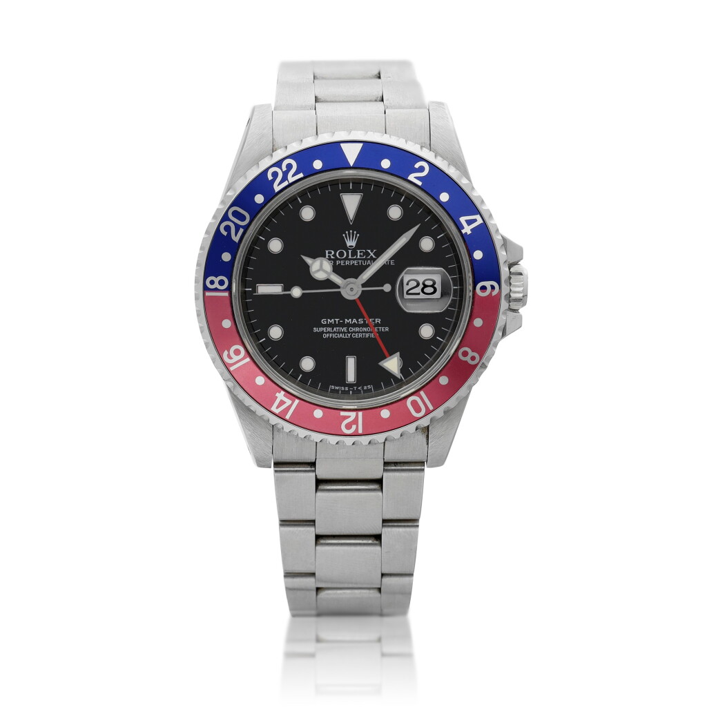 全萤幕检视 - 查看8249GMT-Master, Reference 16700 | A stainless steel dual time zone wristwatch with bracelet, Circa 1996 | 勞力士 GMT-Master 型號16700 | 精鋼兩地時間鏈帶腕錶,約1996年製的1