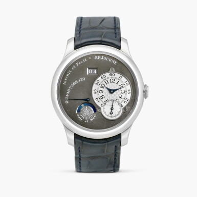 View full screen - View 1 of Lot 2418. Octa Jour et Nuit Ruthenium | A limited edition platinum wristwatch with date, power reserve, day and night indication, ruthenium dial and movement, Circa 2002.