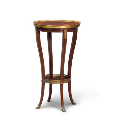 View full screen - View 1 of Lot 101. A FRENCH GILT-BRONZE MOUNTED MAHOGANY GUÉRIDON, EARLY 20TH CENTURY.