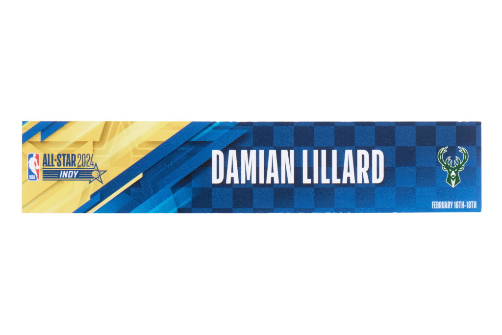 View full screen - View 1 of Lot 80. Damian Lillard ‘NBA All-Star Game’ Locker Room Nameplate | NBA All-Star Game MVP.