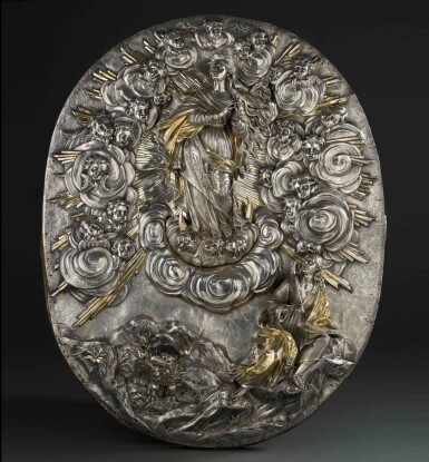 View full screen - View 1 of Lot 67. NAPLES, ITALY | RELIEF WITH THE IMMACULATE CONCEPTION WITH SAINT JOHN THE EVANGELIST.