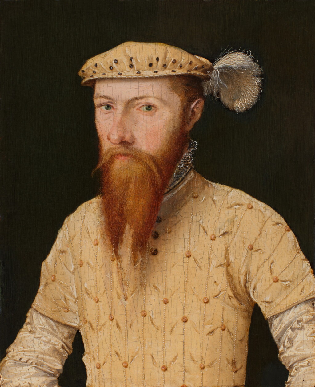 View full screen - View 1 of Lot 23. Portrait of a Bearded Man Wearing a Cream Doublet.