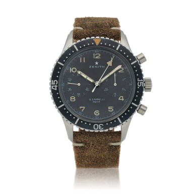 View full screen - View 1 of Lot 52. 'Aeronautica Militare Italiana' A Cairelli Tipo CP-2 Stainless steel chronograph wristwatch Circa 1965 | 真力時 |「'Aeronautica Militare Italiana' A Cairelli Tipo CP-2」精鋼計時腕錶,年份約1965.