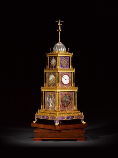 Voir en plein écran - Voir 1 du lot 16. John Mottram. A George III gilt-brass and enamel musical automaton clock for the Chinese market, London, circa 1790.