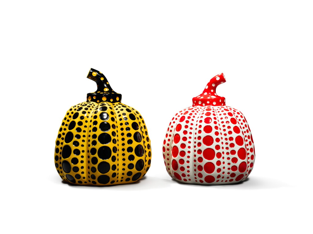 View full screen - View 1 of Lot 43. Yellow Pumpkin; and Red Pumpkin.